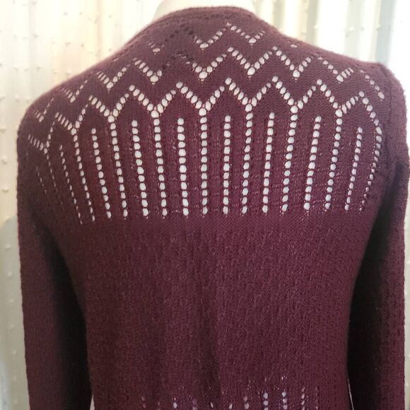C10 Love Always long burgandy cardigan - Picture 3 of 12